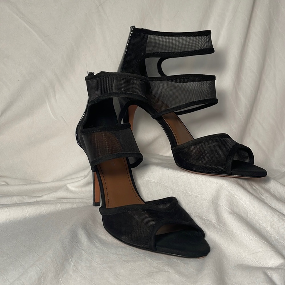 Donald J. Pliner Black Adelle M3 Mesh Heeled Sandals